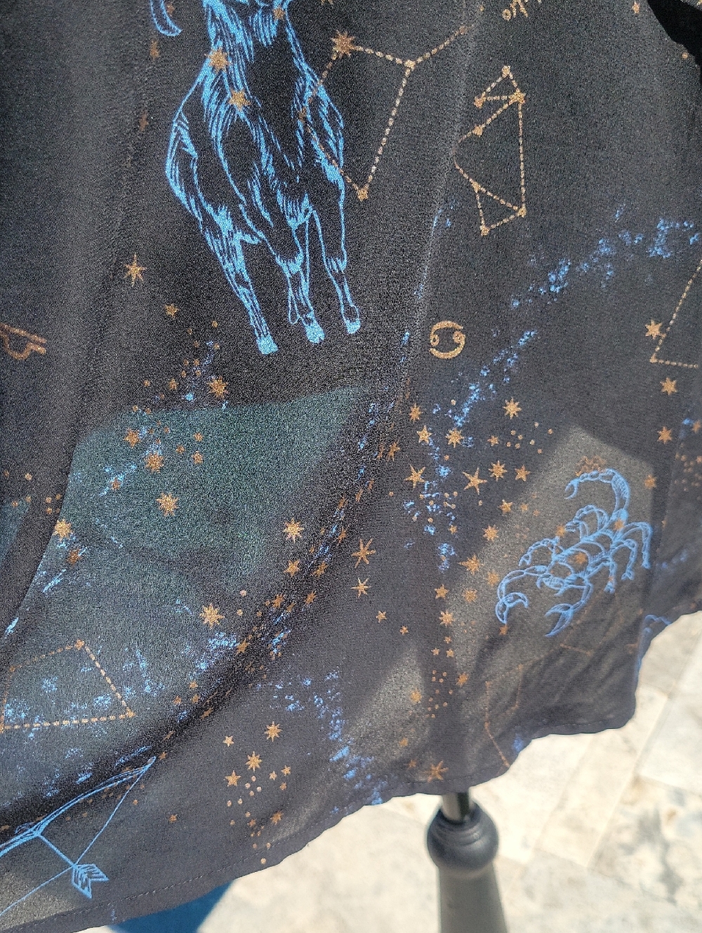 Torrid Black Celestial Zodiac Star Ruffle Sheer Cami Top 1 - Picture 10 of 13